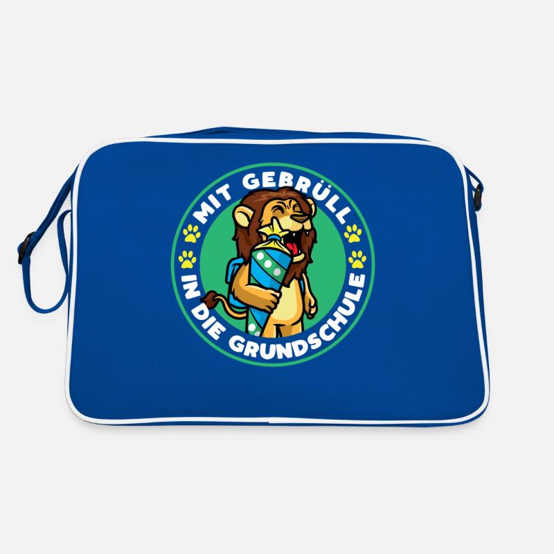 Schulkind Einschulung Löwe Retro Tasche
