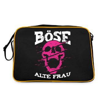 Böse Alte Frau - Retro Tasche - Schwarz/Gold - Hinten
