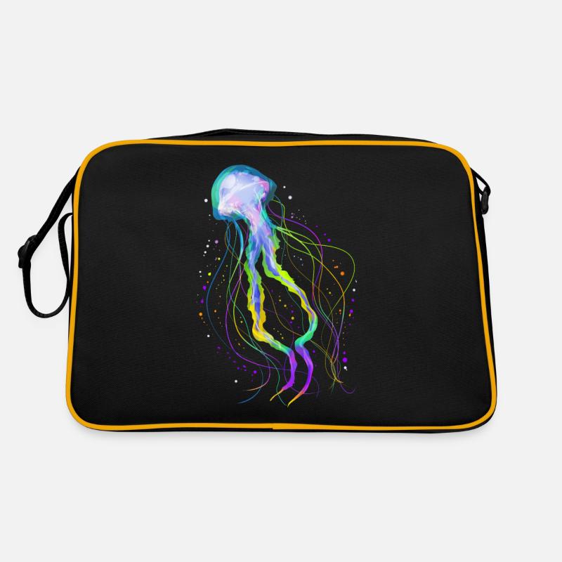 Bunte Ozean Quallen - Psychedelische Quallen Retro Tasche