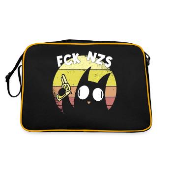 Left Left Antifaschist Cat Gift - Retro Bag - black/gold - Back