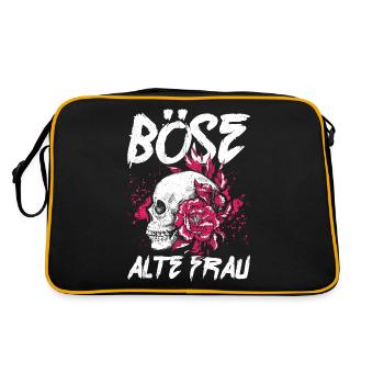 BÖSE ALTE FRAU - Retro Tasche - Schwarz/Gold - Hinten