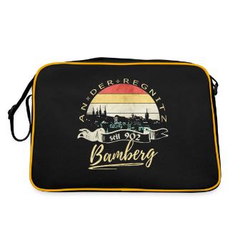 Bamberg an der Regnitz - Retro Tasche - Schwarz/Gold - Hinten