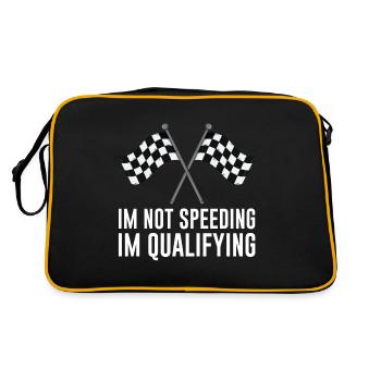 Car Race Humor in Not Speeding in Qualifying Me - Retro Bag - black/gold - Back