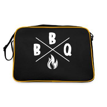 BBQ Grillen - Retro Tasche - Schwarz/Gold - Hinten