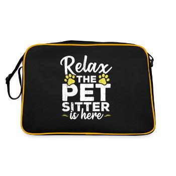 Détendez-vous le gardien d’animaux est ici Animal assis - Sac Retro - noir/or - Dos