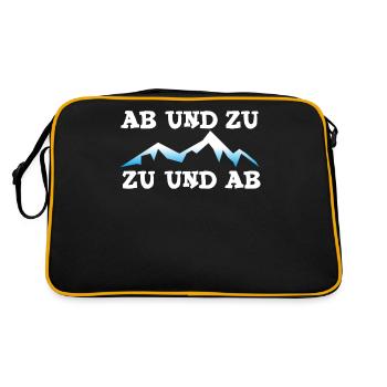 Ab und Zu Zu und Ab - Berg - Wanderer - Kletterer, - Retro Tasche - Schwarz/Gold - Hinten