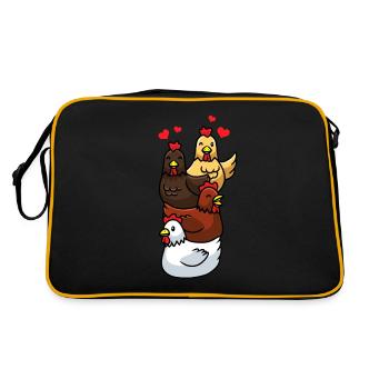 Chicken Chicken Farm Gift Funny Chicken - Retro Bag - black/gold - Back