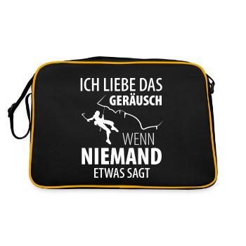Eisklettern Eiskletterer Eispickel - Retro Tasche - Schwarz/Gold - Hinten