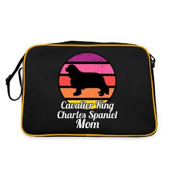 Cavalier King Charles Spaniel Mom I Retro Cavalier - Sac Retro - noir/or - Dos
