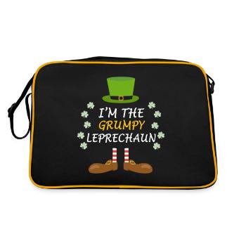 Grumpy St Patrick's Day Ireland Oufit Gift - Retro Bag - black/gold - Back
