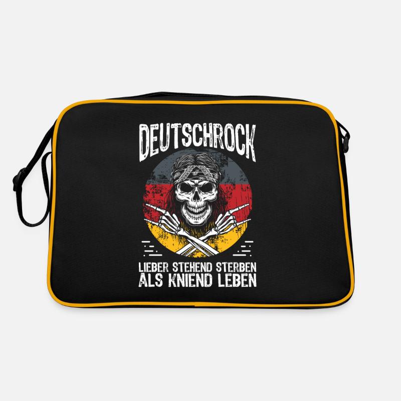 Deutschrock - Lieber stehend sterben als kniend Retro Tasche