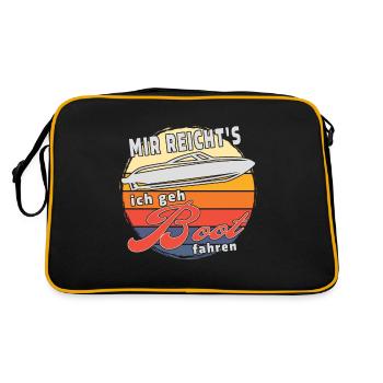 Mir reicht's ich geh Boot fahren. Sportboot - Retro Tasche - Schwarz/Gold - Hinten