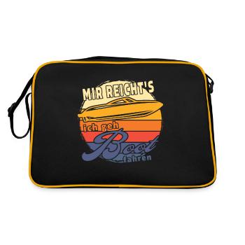 Mir reicht's ich geh Boot fahren. Sportboot - Retro Tasche - Schwarz/Gold - Hinten