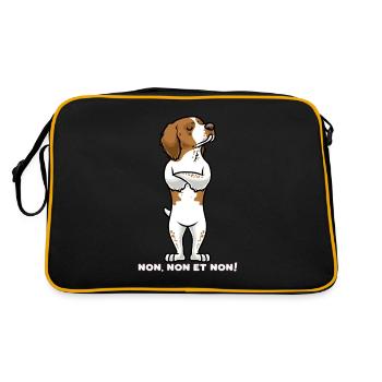 Chien Épagneul breton Têtu - Sac Retro - noir/or - Dos