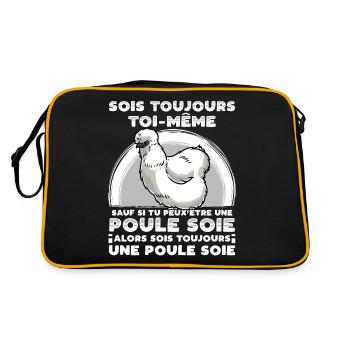 Poule Soie - Sac Retro - noir/or - Dos