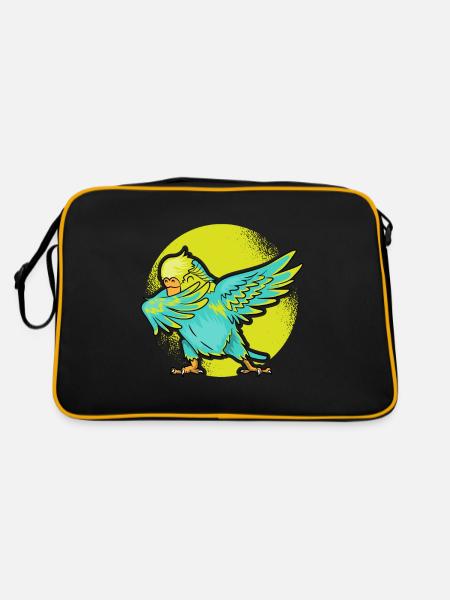 Perruche dabbing oiseau Nymphenssittich - Sac Retro - noir/or - Dos