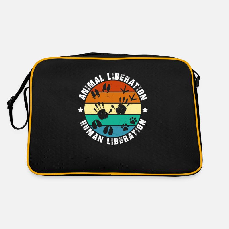 Animal Liberation Human Liberation Prints Retro Bag