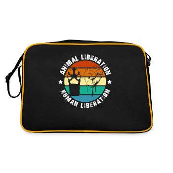 Animal Liberation Human Liberation Prints - Retro Bag - black/gold - Back