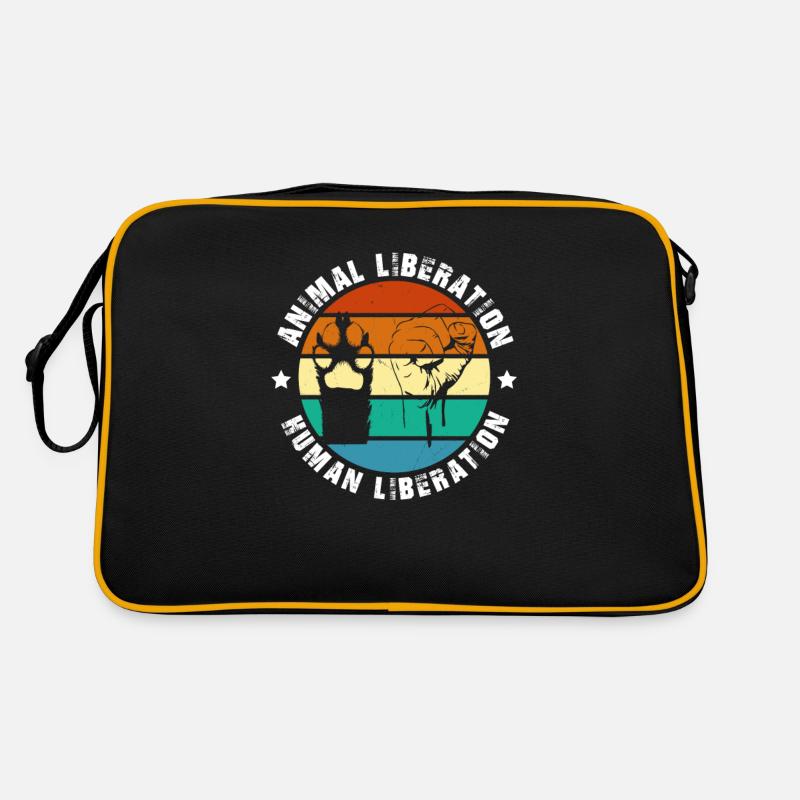 Animal Liberation Human Liberation Prints Retro Bag