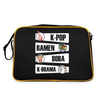 K-Pop Kpop K-Drama Korean Pop Musique - Sac Retro - noir/or - Dos