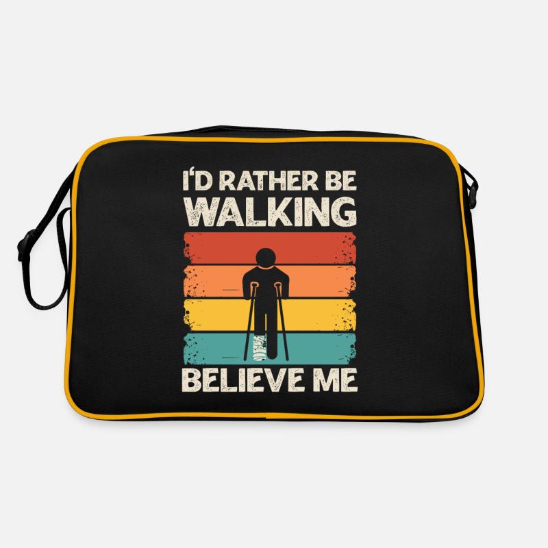 Knochenbruch Spruch für einen Freund mit einem Retro Tasche