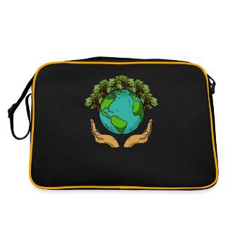 Changement climatique Lutte contre le changement climatique Réchauffement climatique Planète terre - Sac Retro - noir/or - Dos