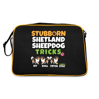 Stubborn Shetland Sheepdog Tricks I Dog Lover - Sac Retro - noir/or - Dos