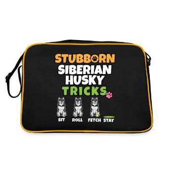 Stubborn Siberian Husky Tricks I Dog Lover I Husky - Retro Bag - black/gold - Back