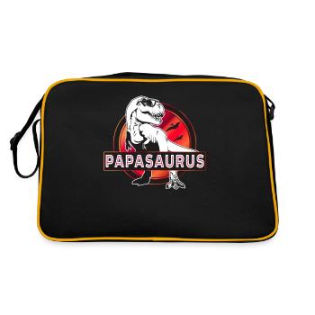 Papasaurus - Papa T Rex Dinosaure Cadeau - Sac Retro - noir/or - Dos