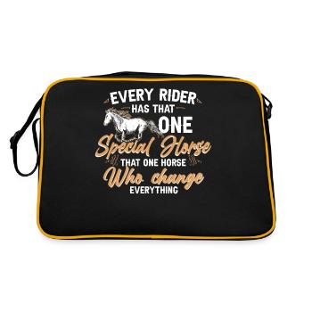 Das Eine Pferd, Das Sich Verändert - Wild Horse - Retro Tasche - Schwarz/Gold - Hinten