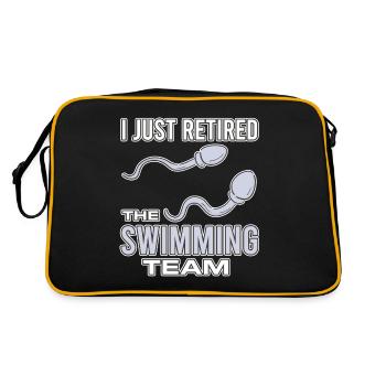 Lustige Vasektomie Ich habe gerade das Schwimmteam - Retro Tasche - Schwarz/Gold - Hinten