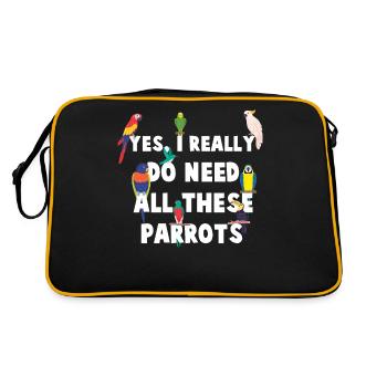 Oui, J’ai vraiment besoin De Tous Ces Perroquets - - Sac Retro - noir/or - Dos
