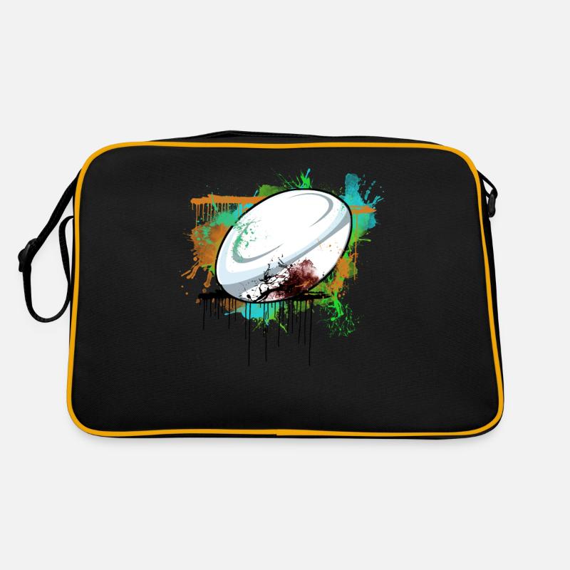 Rugby - Retro Tasche - Schwarz/Gold