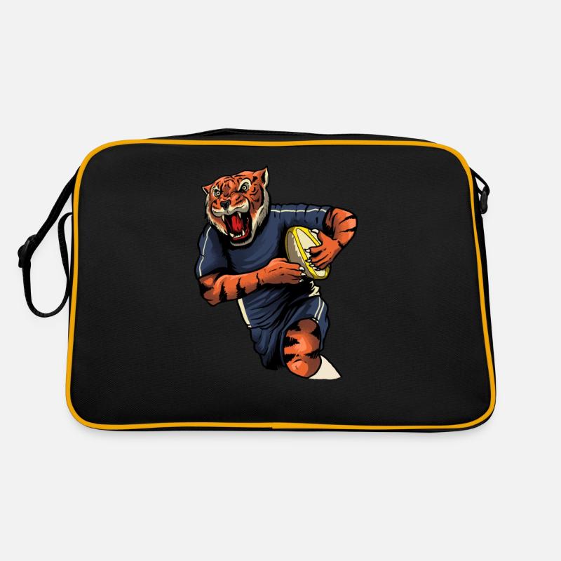 Rugby - Retro Tasche - Schwarz/Gold