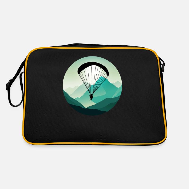 Paragleiter Gleitschirmfliegen Paragleiten - Retro Tasche - Schwarz/Gold