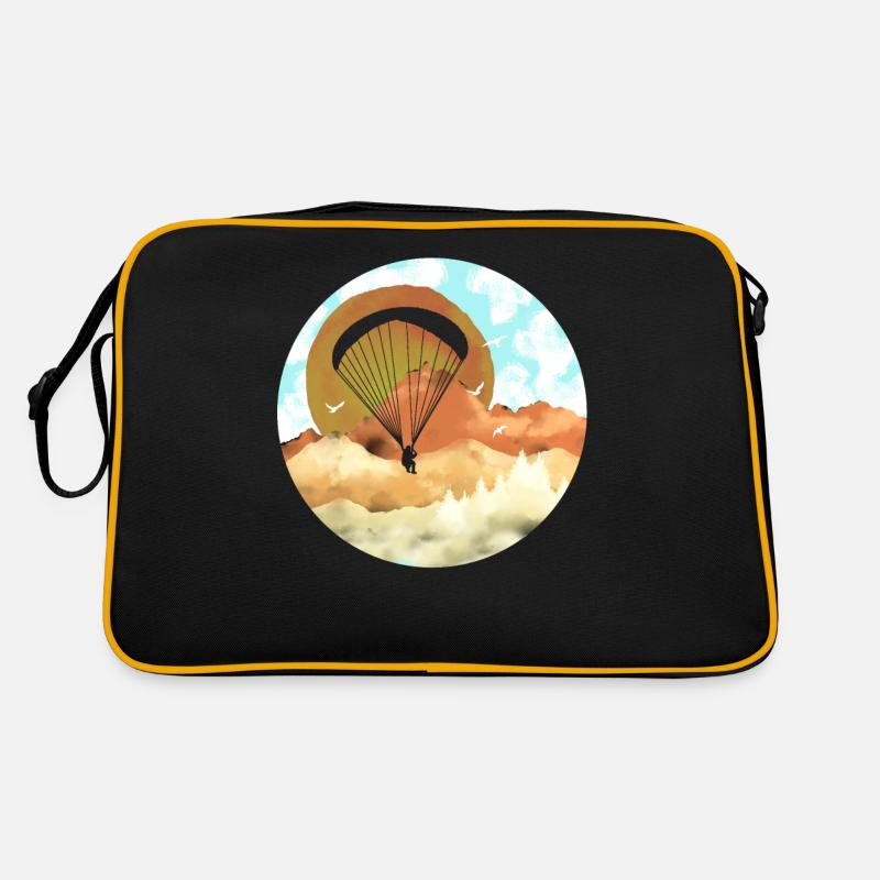 Paragleiter Gleitschirmfliegen Paragleiten - Retro Tasche - Schwarz/Gold