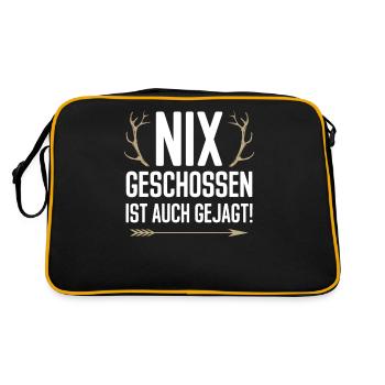 Nix geschossen ist auch gejagt Jäger Jagd Fans von - Retro Tasche - Schwarz/Gold - Hinten