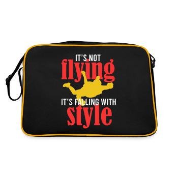 Skydiving is not flying, but falling - Retro Bag - black/gold - Back