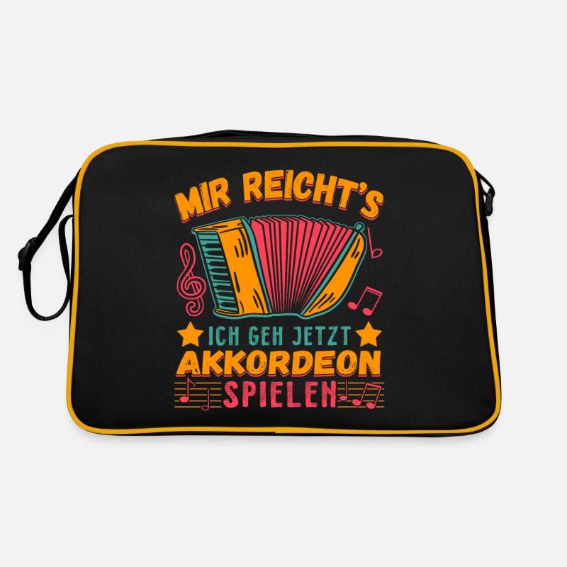 Ein Akkordeon mit Spruch Retro Tasche