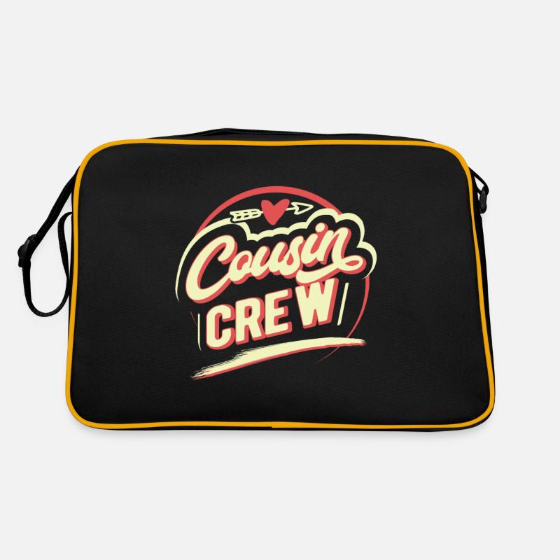 Cousin Crew Kusine - Retro Tasche - Schwarz/Gold