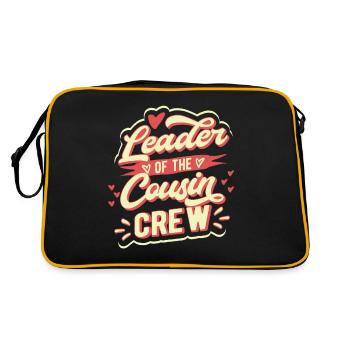 Anführer Cousin Crew Kusine - Retro Tasche - Schwarz/Gold - Hinten
