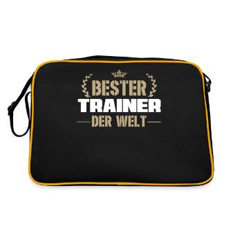 Bester Trainer der Welt Team Coach oder Trainer - Retro Tasche - Schwarz/Gold - Hinten