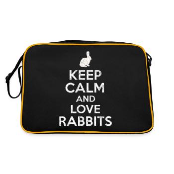 Keep Calm love Rabbits - Sac Retro - noir/or - Dos