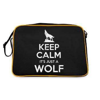 Wolf saying Keep calm Wolf - Retro Bag - black/gold - Back