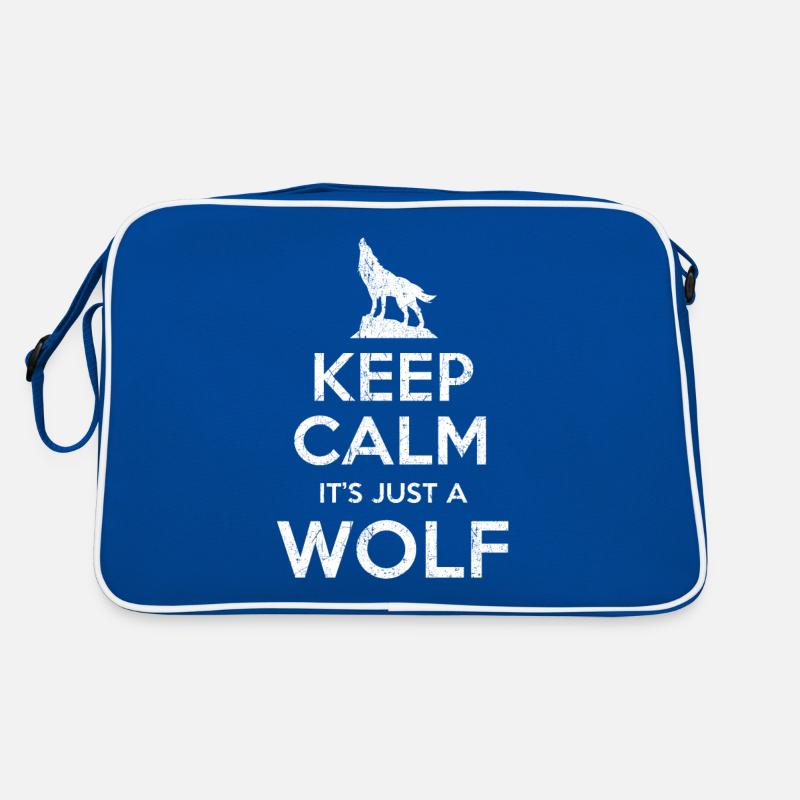 Wolf saying Keep calm Wolf Retro Bag