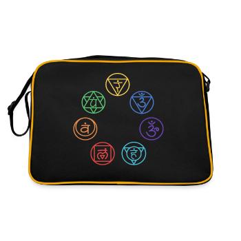 Chakra Yoga Meditation Chakras Gift - Retro Bag - black/gold - Back
