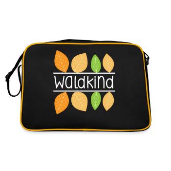 Waldkind - Retro Tasche - Schwarz/Gold - Hinten