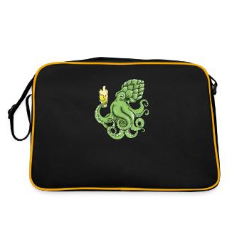 Hops Octopus I Malt Brewery Beer Motif for - Retro Bag - black/gold - Back