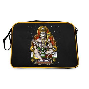 Dieu hindou psychédélique Hanuman - Sac Retro - noir/or - Dos