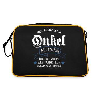 Man nennt mich Onkel Komplize Neffen mit schechtem - Retro Tasche - Schwarz/Gold - Hinten